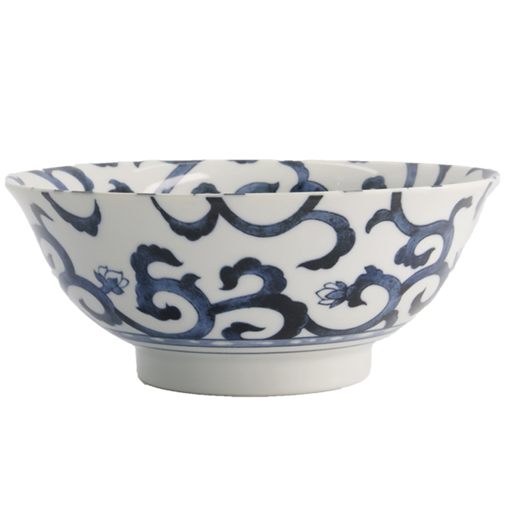 Picture of JP | Tokyo Design Studio | Mixed Bowls, Ramen Bowl, Goben-Karakusa (1300ml, Blue) | 3pcs.