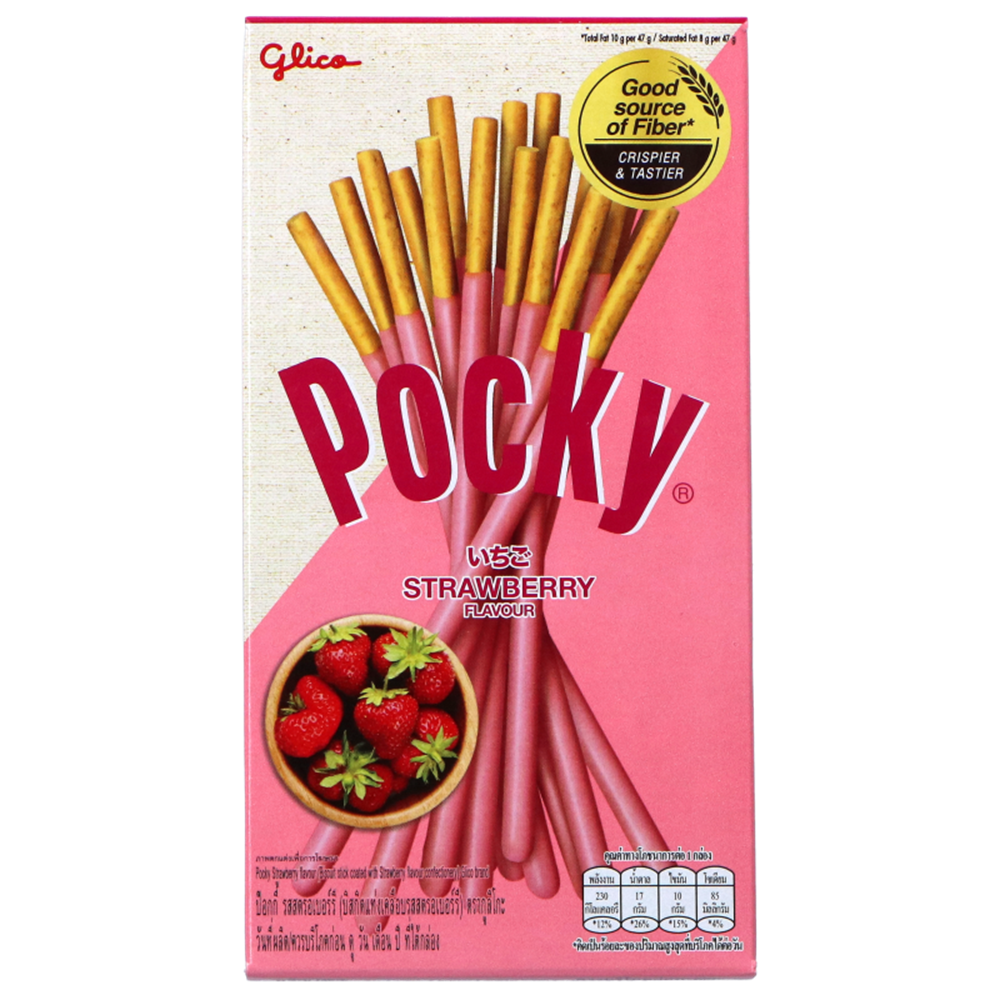 Picture of TH | Glico | Pocky Biscuit Stick Strawberry Flav. | 12x10x47g.