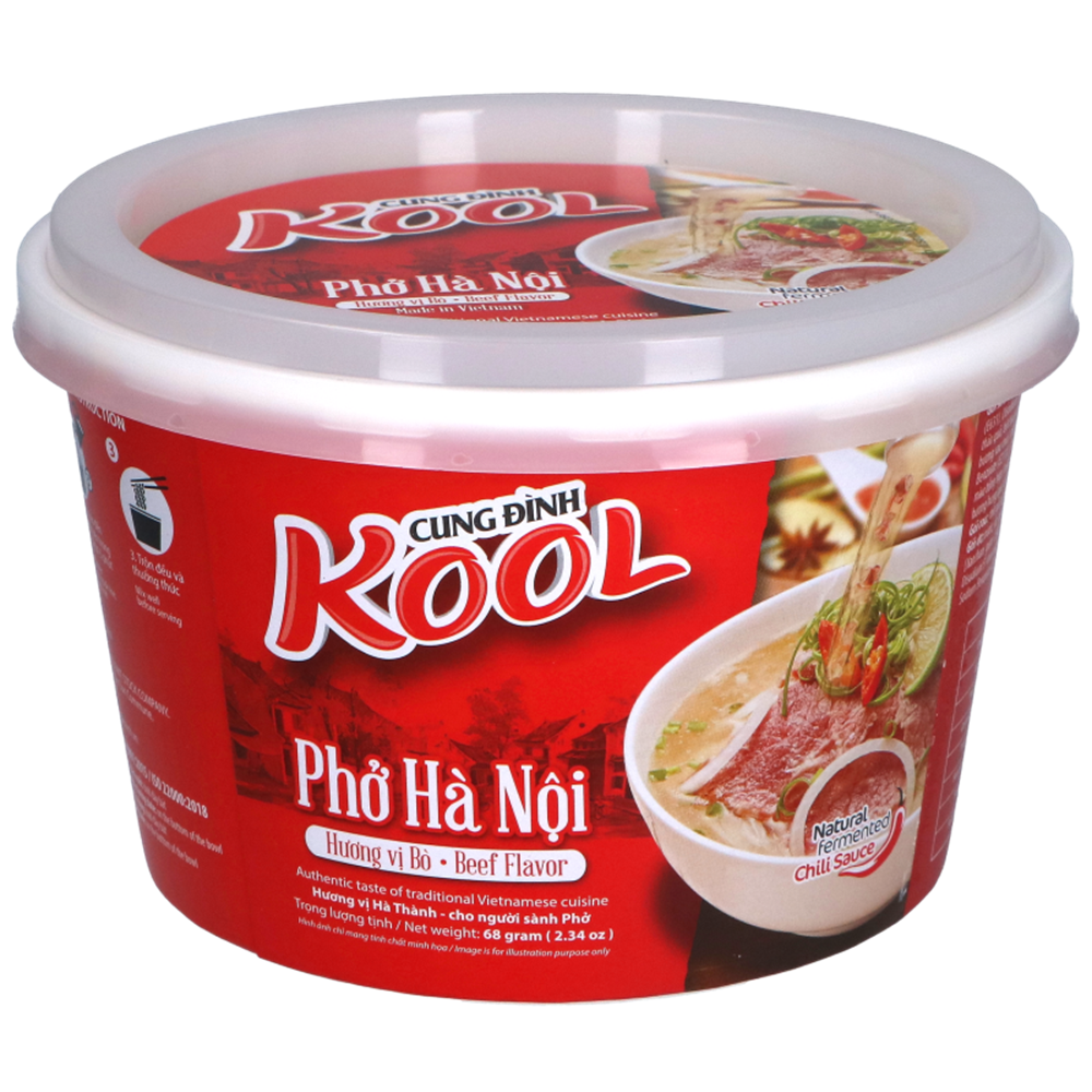 Picture of VN | Cung Dình - Kool Brand | Instant Noodles - Phở Hà Nội - Bowl | 12x68g.