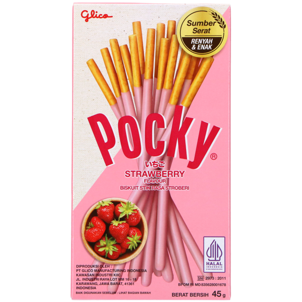 Afbeelding van ID | Glico | Pocky Biscuit Stick Strawberry Flavor | 12x10x45g.