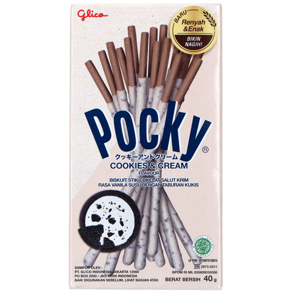 Afbeelding van ID | Glico | Pocky Biscuit Stick Cookies & Cream Flavor | 12x10x40g.