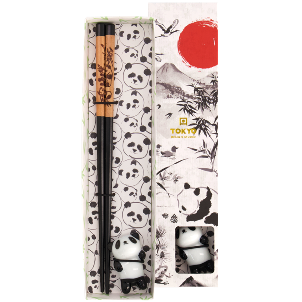 Picture of CN | Tokyo Design Studio | Chopsticks Giftset and Rest Panda (A) | 10pcs.