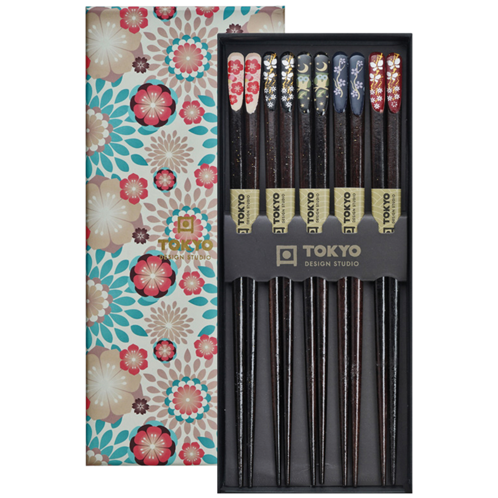 Afbeelding van CN | Tokyo Design Studio | Chopsticks Giftset Nippon Floral - 5 Pair | 10 sets