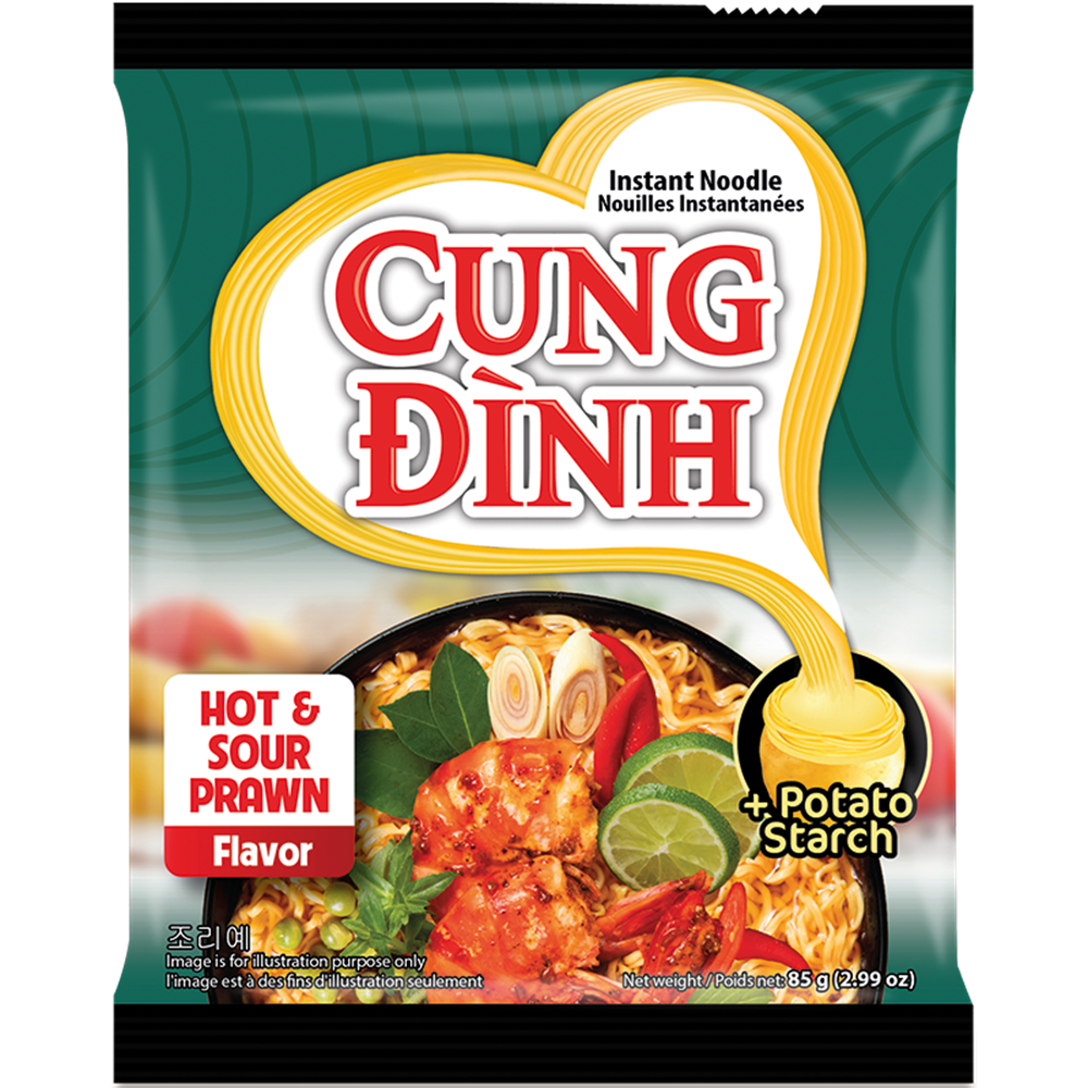Picture of VN | Cung Dình | Instant Noodles - Hot & Sour Prawn Hot Pot Flavor | 3x30x85g.
