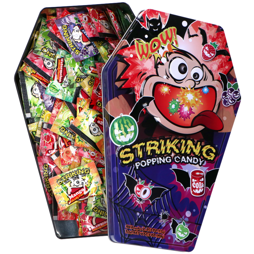 Picture of HK | Striking | Popping Candy -  Halloween Box  - Assortment | 10x(1,5g.x100pouches)
