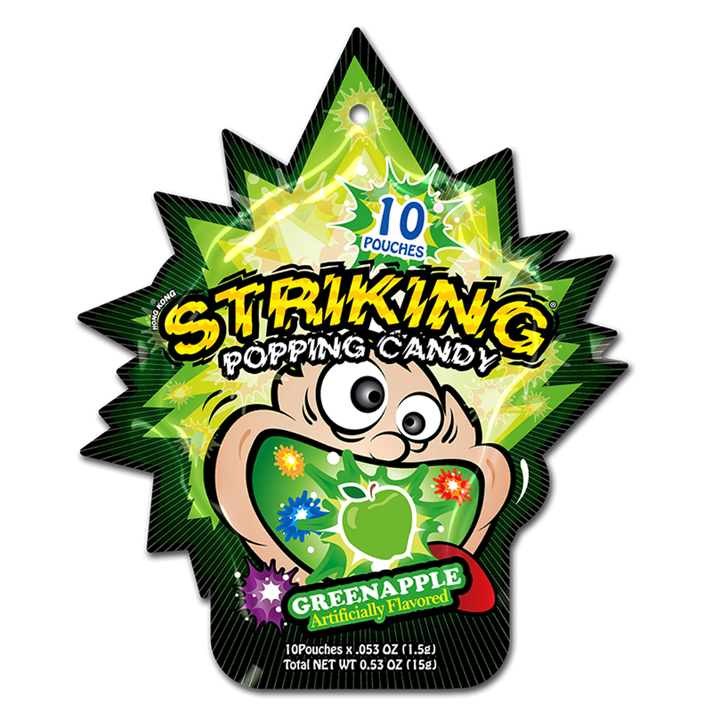 Picture of HK | Striking | Popping Candy – Green Apple - Strip | 4x12x15g. 
