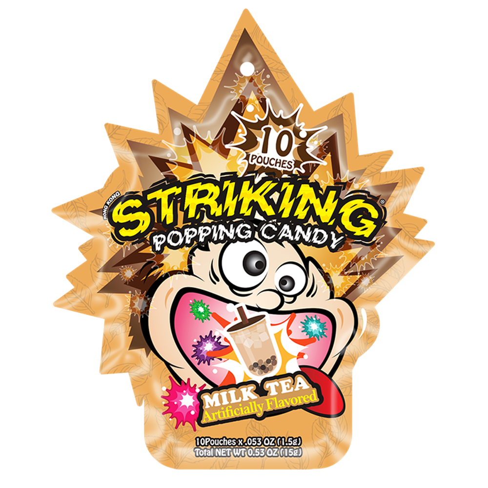 Picture of HK | Striking | Popping Candy - Milk Tea - Strip | 4x12x30g.