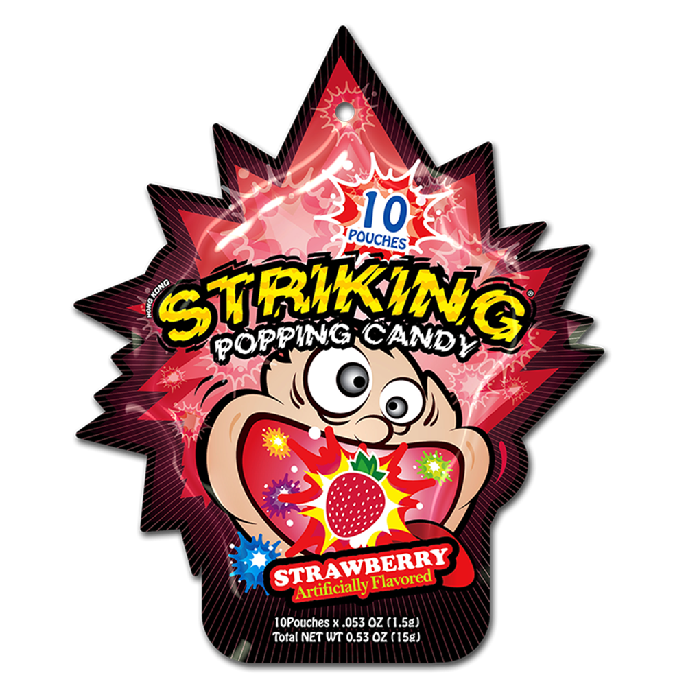 Picture of HK | Striking | Popping Candy - Strawberry - Strip | 4x12x15g. 