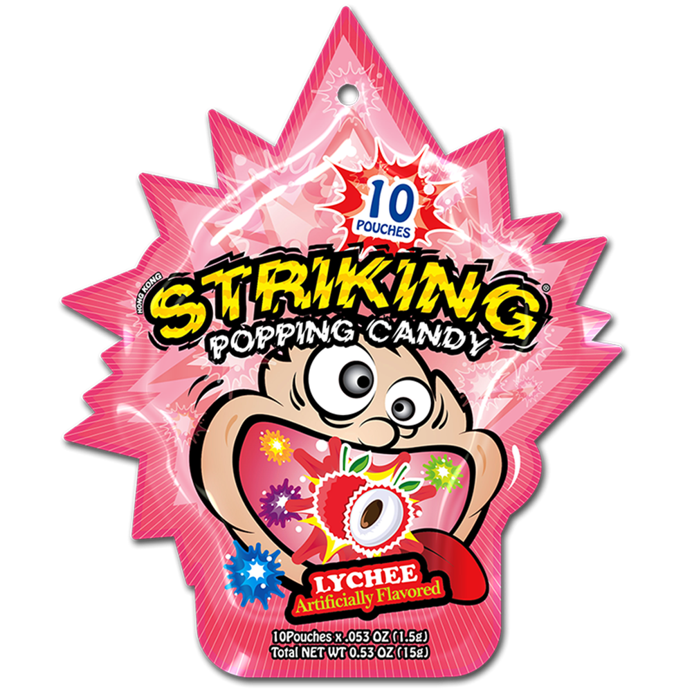Picture of HK | Striking | Popping Candy - Lychee - Strip | 4x12x15g. 