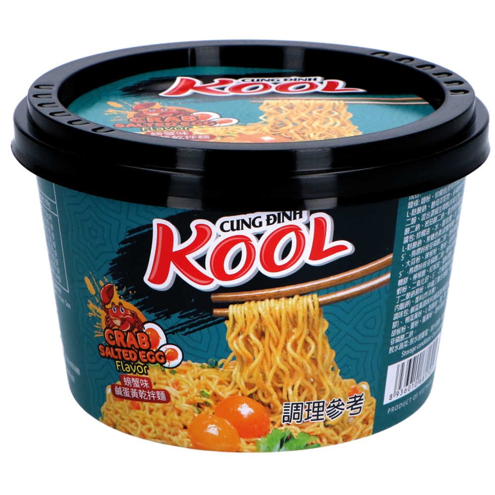 Picture of VN | Cung Dình - Kool Brand | Instant Noodles - Crab Salted Egg - Bowl | 12x92g.