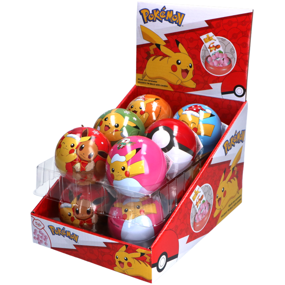 Picture of EU | Pokemon | Metal Christmas Ball With Candy| 6x12x5g.