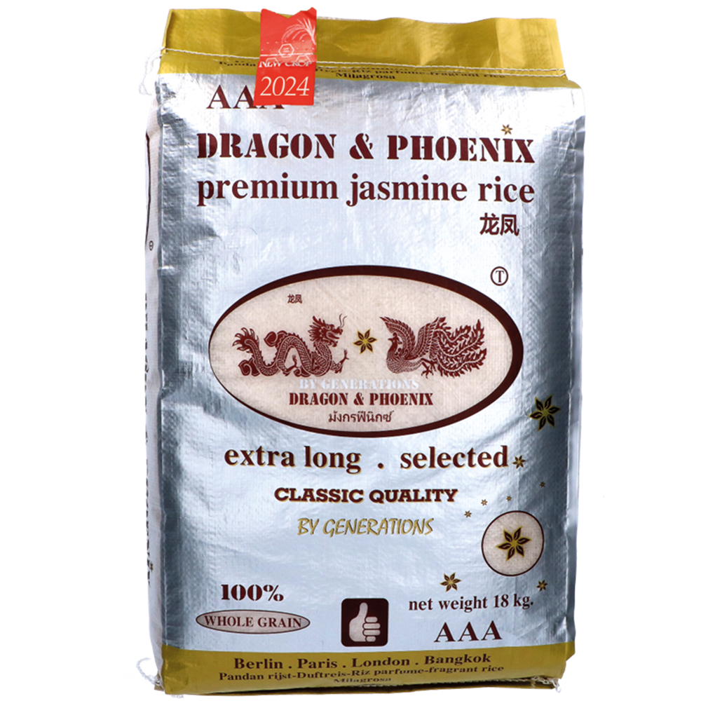Afbeelding van KH | Dragon & Phoenix | Jasmine Rice Premium Quality 100% NEW Crop 2024 | 18kg.