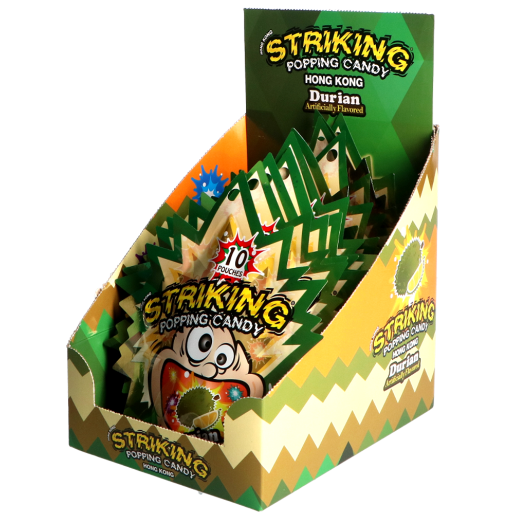 Picture of HK | Striking | Popping  Candy - Durian - Display | 4x12x15g. 