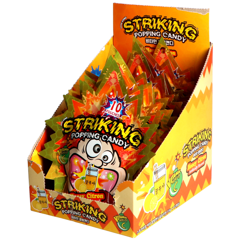 Picture of HK | Striking | Popping Candy -  Honey Citron Tea - Display | 4x12x15g. 