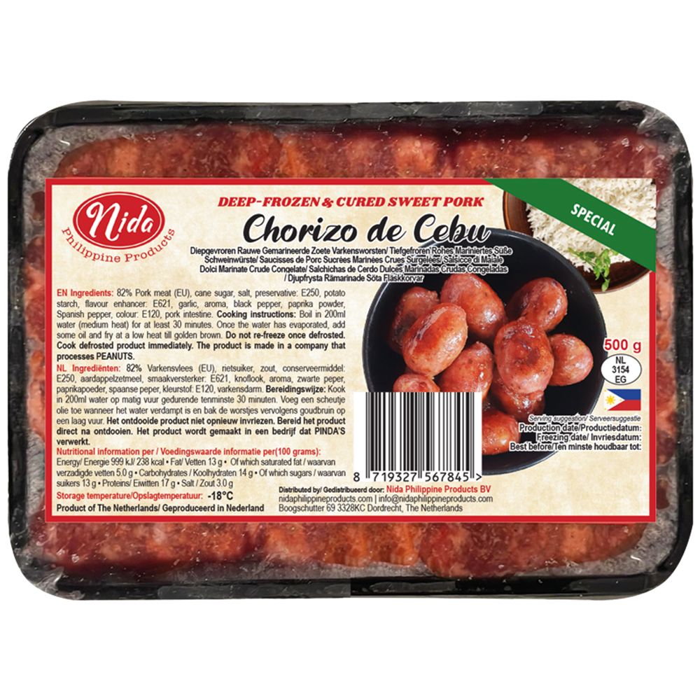 Afbeelding van NL | Nida | Chorizo de Cebu | 20x500g.