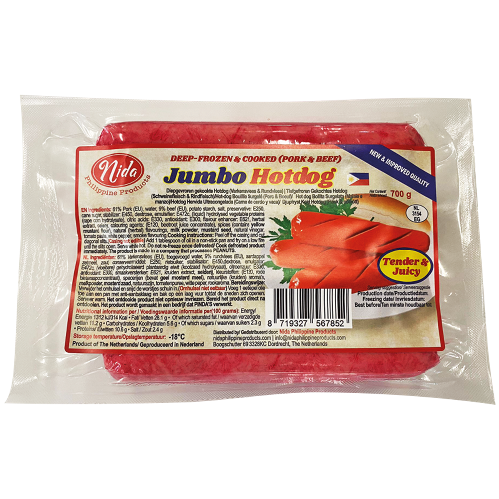 Afbeelding van NL | Nida | Hotdog Jumbo (6 sausages) | 14x700g.