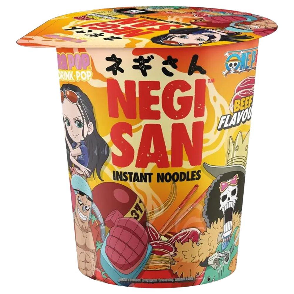 Afbeelding van EU | Ultra Pop | Negi San | One Piece - Beef Flavored Instant Noodles | 8x65g.
