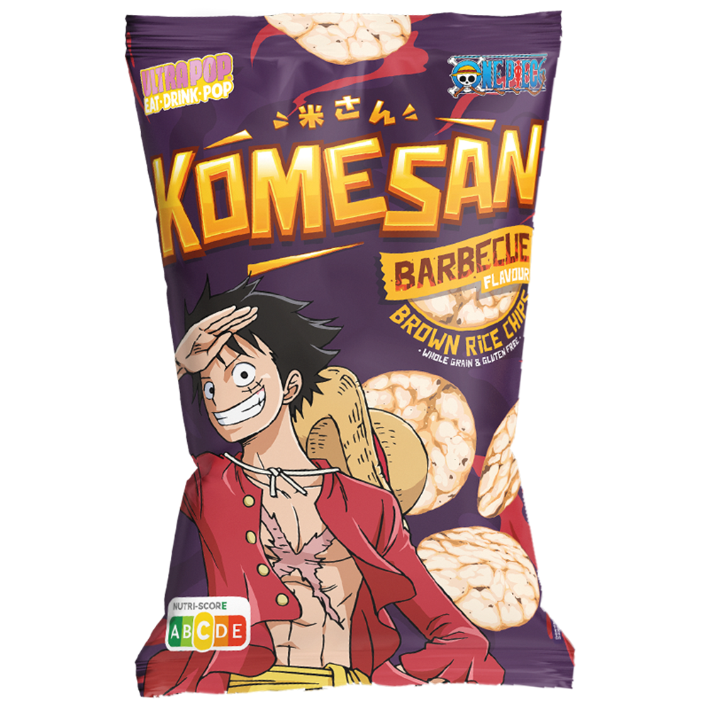 Afbeelding van EU | Ultra Pop | Komesan | One Piece - BBQ Flavored Rice Chips | Luffy | 24x60g.