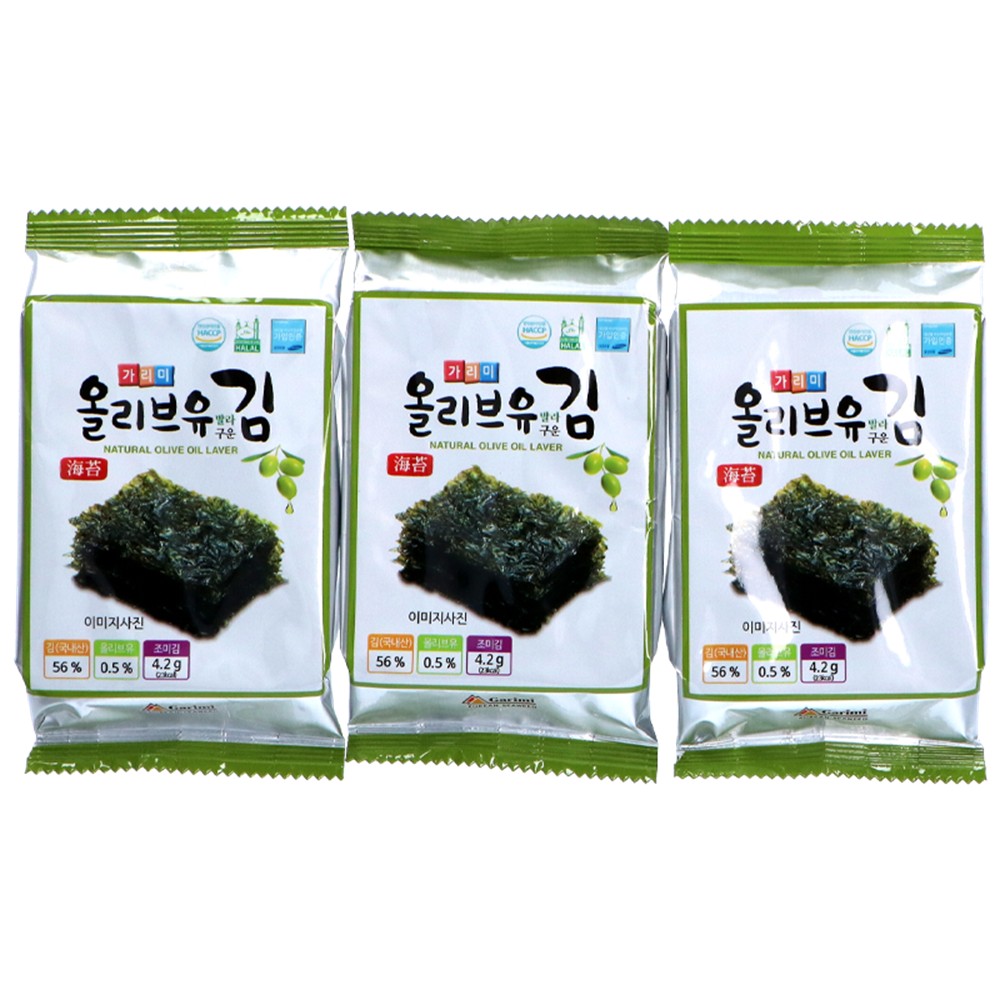 Afbeelding van KR | Garimi | Olive Oil Seasoned Seaweed Snack | 24x(4,2g.x3)