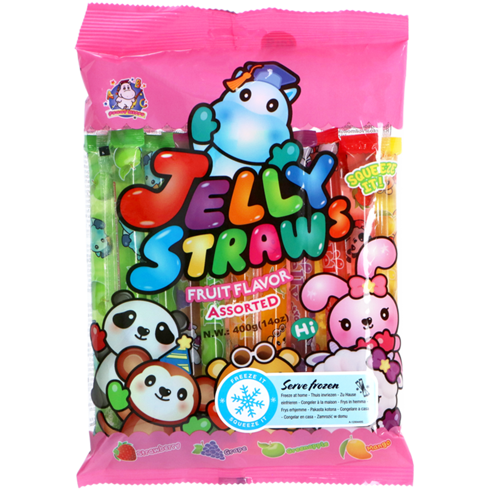 Picture of TW | ABC | Animal Friends Jelly Straw Bag - Different Flavors | 20x400g.