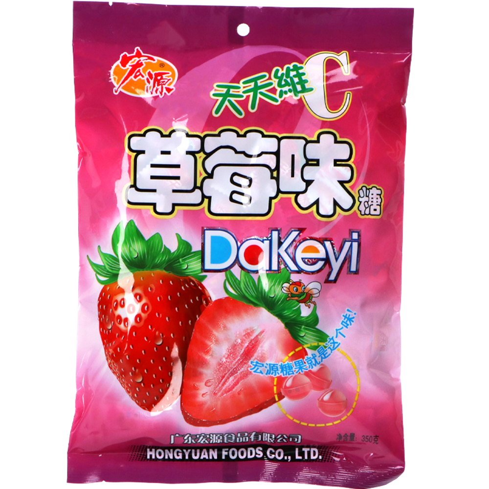 Afbeelding van CN | Hong Yuan | Candy - Strawberry | 24x350g.