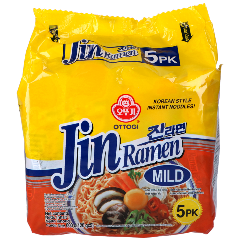 Ottogi - Jin Ramen - Mild - 120g - Ramen Wholesale - Beagley Copperman