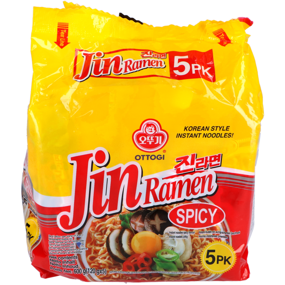 Afbeelding van KR | Ottogi | Jin Ramen (Multipack) - Spicy | 8x5x120g.