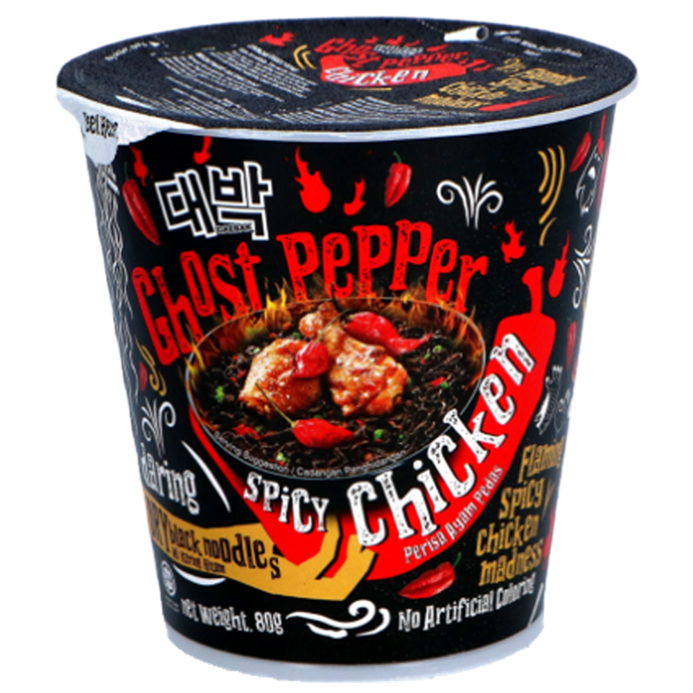 Afbeelding van MY | Daebak | Ghost Pepper Black Noodles – Spicy Chicken – Cup | 24x79g.