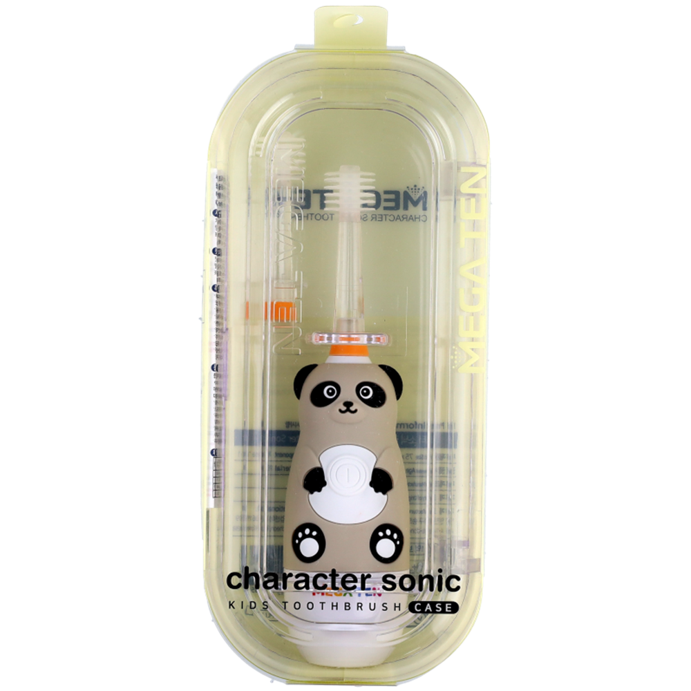 Picture of KR | Mega Ten | Kids 360° Sonic Electric Toothbrush Panda | 3pcs.