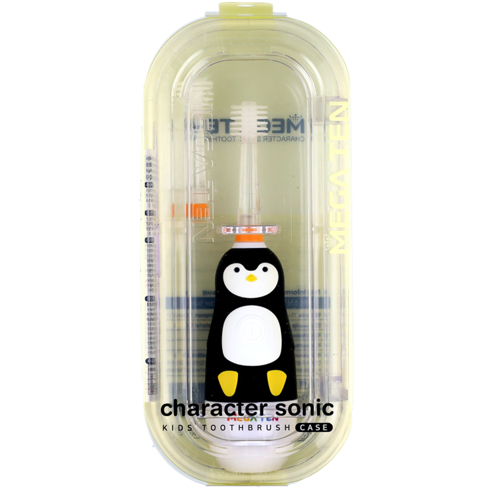 Afbeelding van KR | Mega Ten | Kids 360° Sonic Electric Toothbrush Penguin | 3pcs.