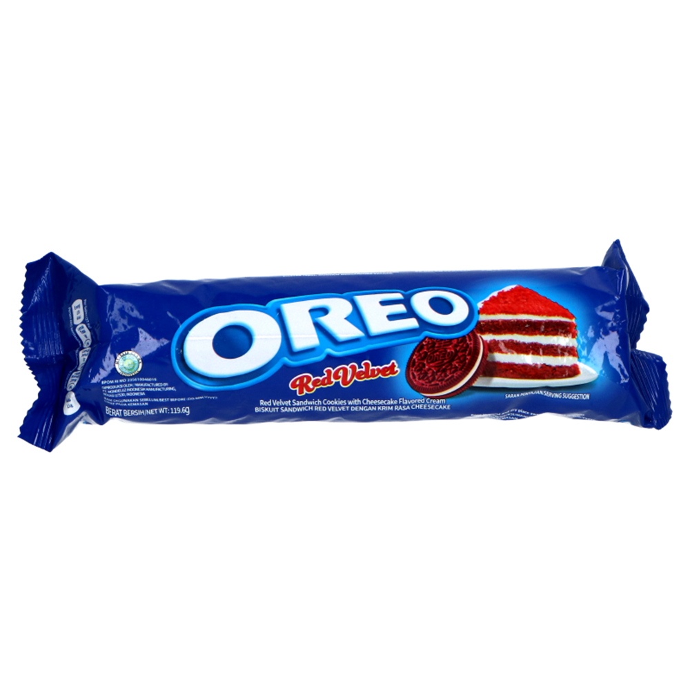 Afbeelding van ID I OREO | Chocolate Sandwich Cookies  in Roll - Red Velvet Flavor | 24x119,6g.