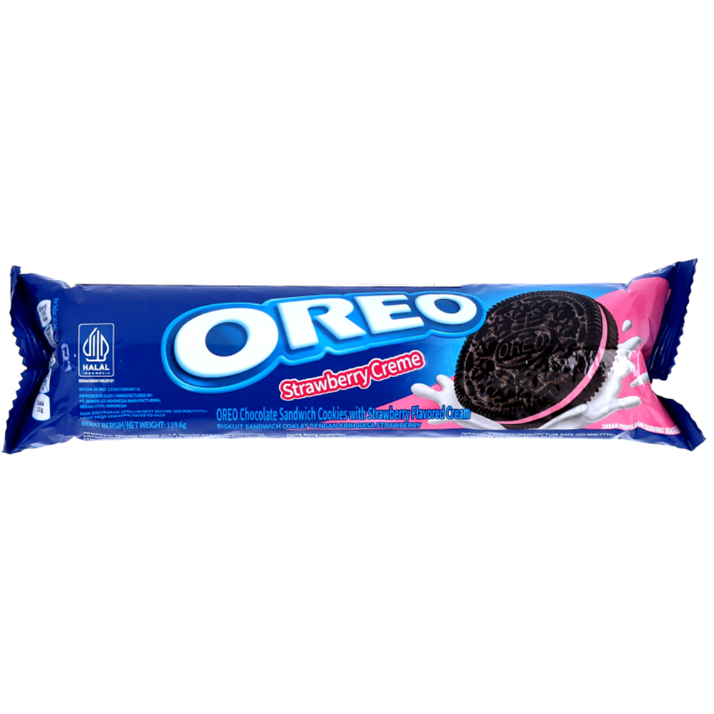 Afbeelding van ID | OREO | Chocolate Sandwich Cookies in Roll - Strawberry Flavor  | 24x119,6g.