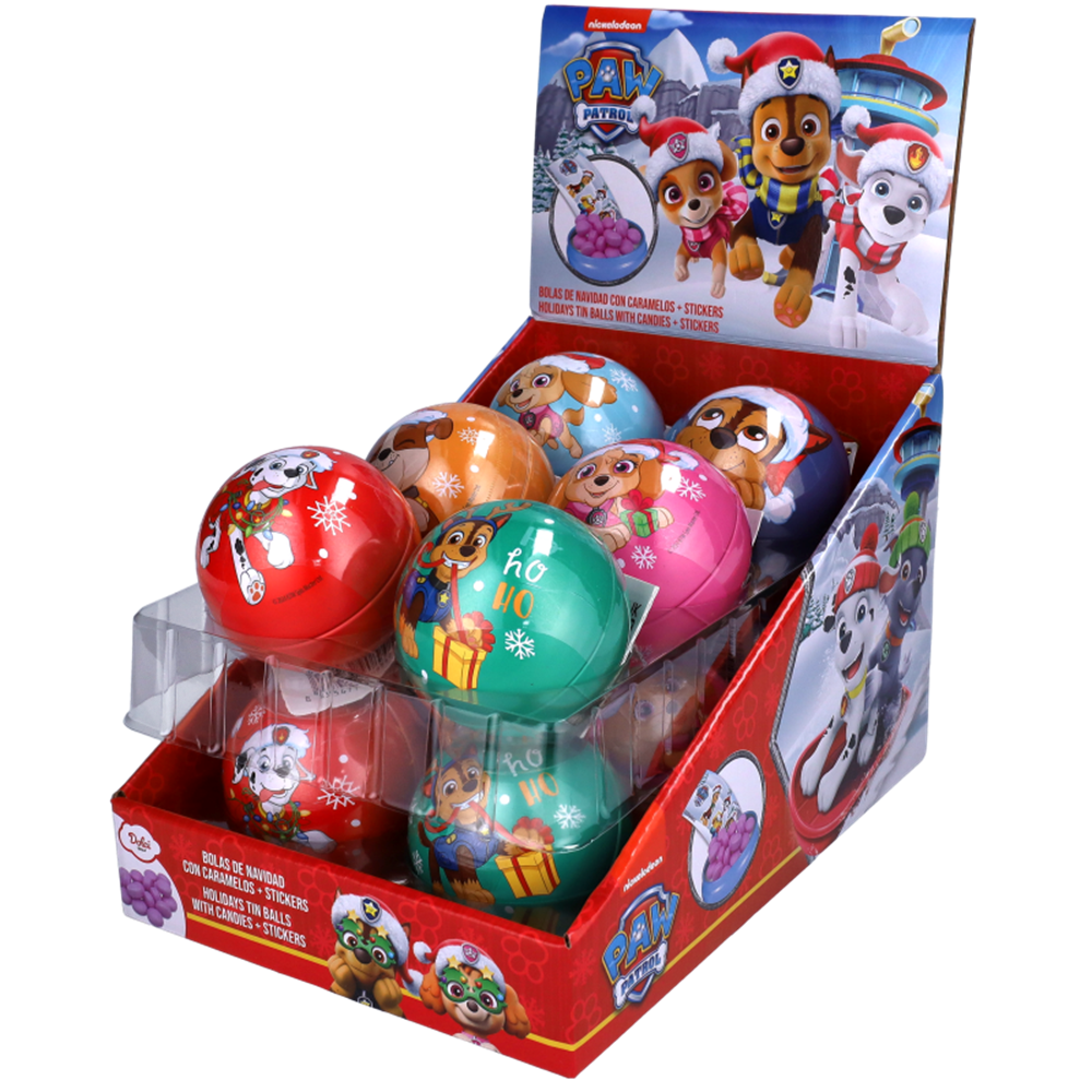 Afbeelding van EU | Paw Patrol | Metal Christmas Ball with Candy | 6x12x5g.                    