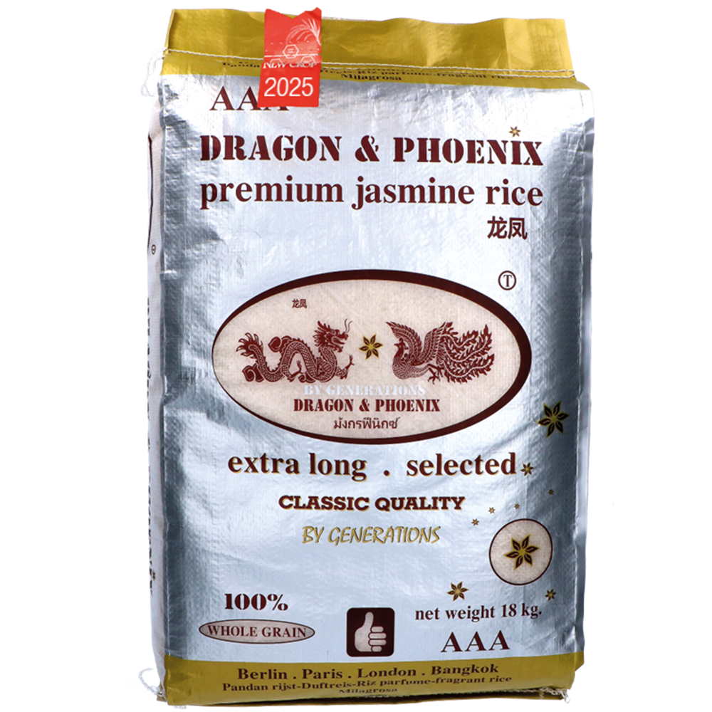 Afbeelding van KH | Dragon & Phoenix | Jasmine Rice Premium Quality 100% NEW Crop 2025 | 18kg.